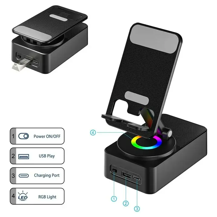 WYS-2301BT: ৩-ইন-১ পোর্টেবল স্পিকার, স্ট্যান্ড ও পাওয়ার ব্যাংক - Image 5